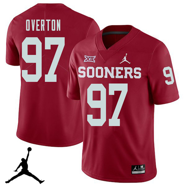 Oklahoma Sooners #97 Marquise Overton 2018 College Football Jerseys Sale-Crimson